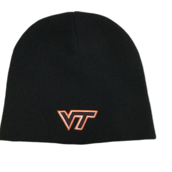Captivating Beanie Hat Cap One Size Black Virginia Tech Hokies Embroidered - Picture 8 of 8